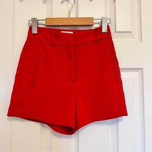 Aritzia wilfred high-waisted red shorts, 00